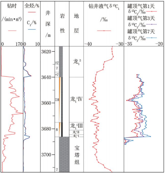 碳同位素錄井剖面